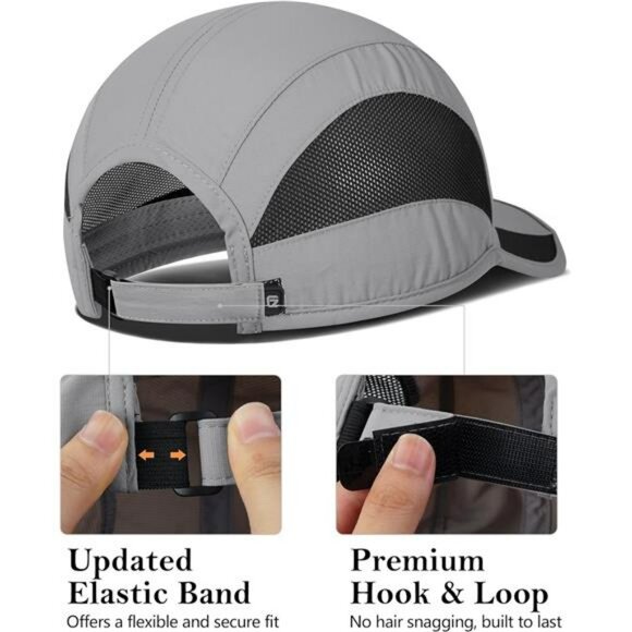Quick Dry Running Hat Breathable Mesh Adjustable UPF 50 Sun Protection Cap - Picture 3 of 7